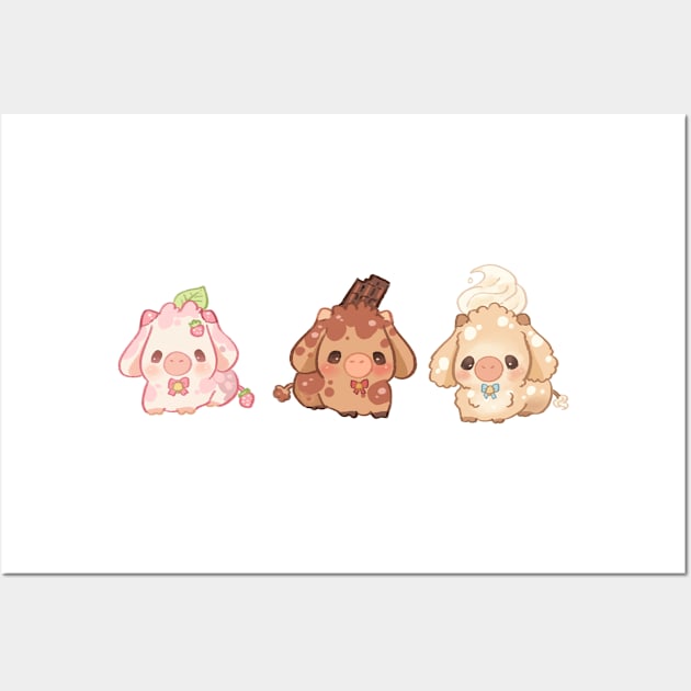 dessert cow family ♡ Wall Art by essiethestrange